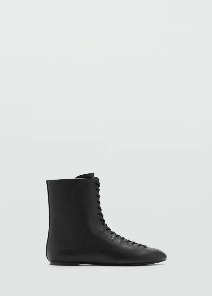Schnürbare Lederstiefeletten Schnürbare Lederstiefeletten