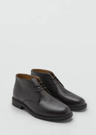 Schnürbare Lederstiefeletten