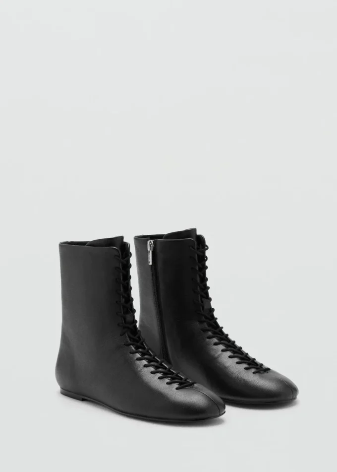 Schnürbare Lederstiefeletten Schnürbare Lederstiefeletten