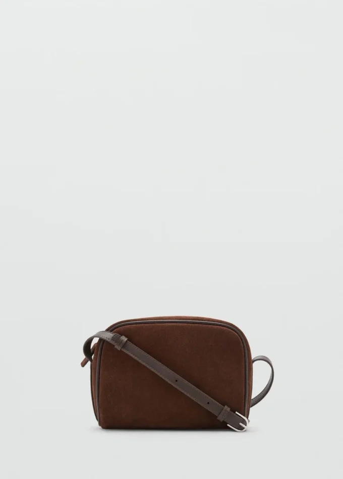 Schultertasche aus Wildleder