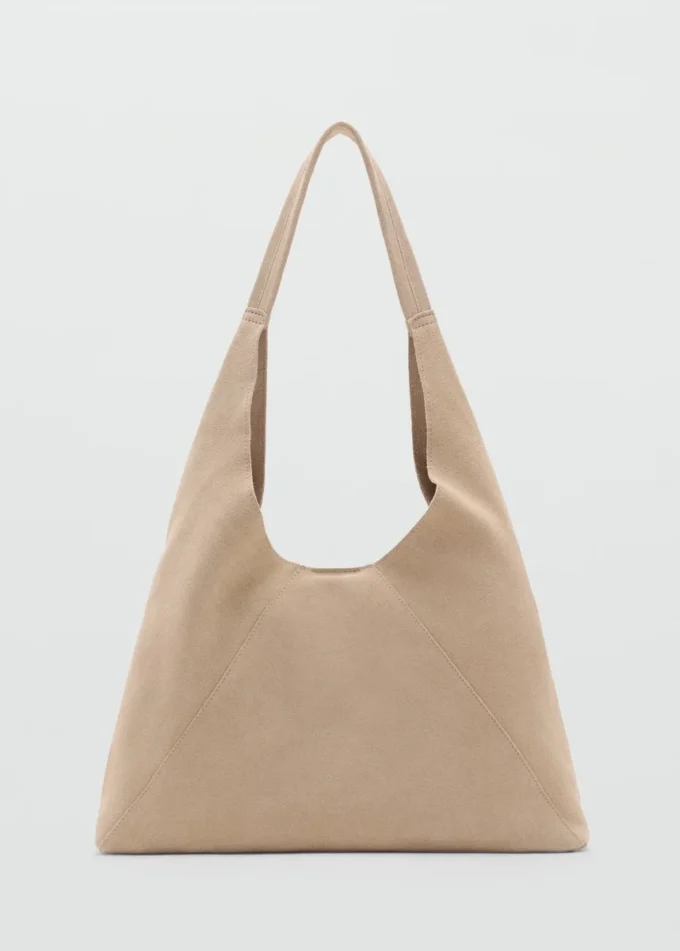 Schultertasche aus Wildleder