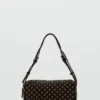 Schultertasche aus Wildleder mit Ösen