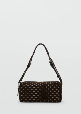 Schultertasche aus Wildleder mit Ösen