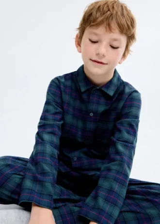 Set aus langen Pyjamas mit Karomuster