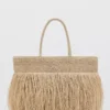 Shopper-Tasche aus Naturfaser mit Quasten