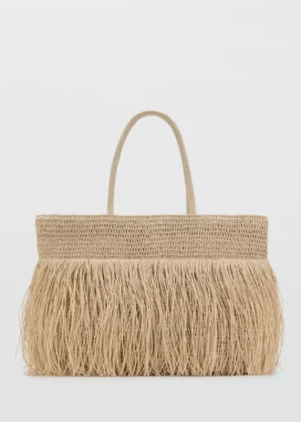 Shopper-Tasche aus Naturfaser mit Quasten