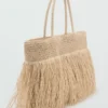 Shopper-Tasche aus Naturfaser mit Quasten