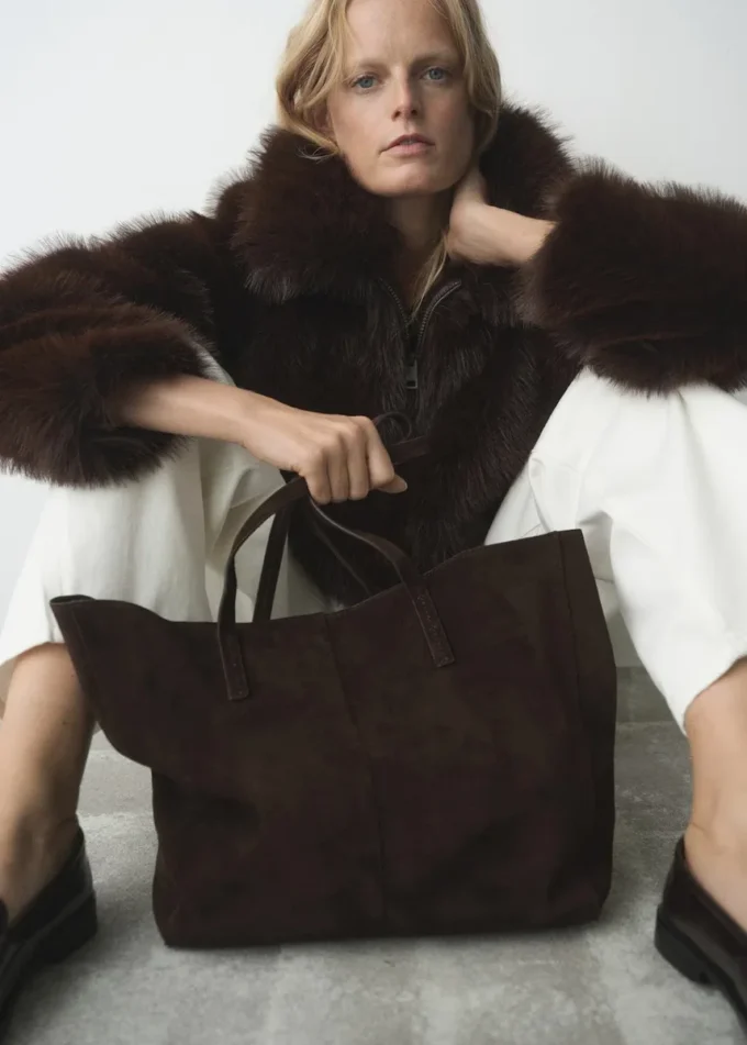 Shopper-Tasche aus Wildleder