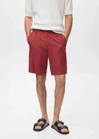 Shorts aus Leinenmischgewebe mit elastischem Bund