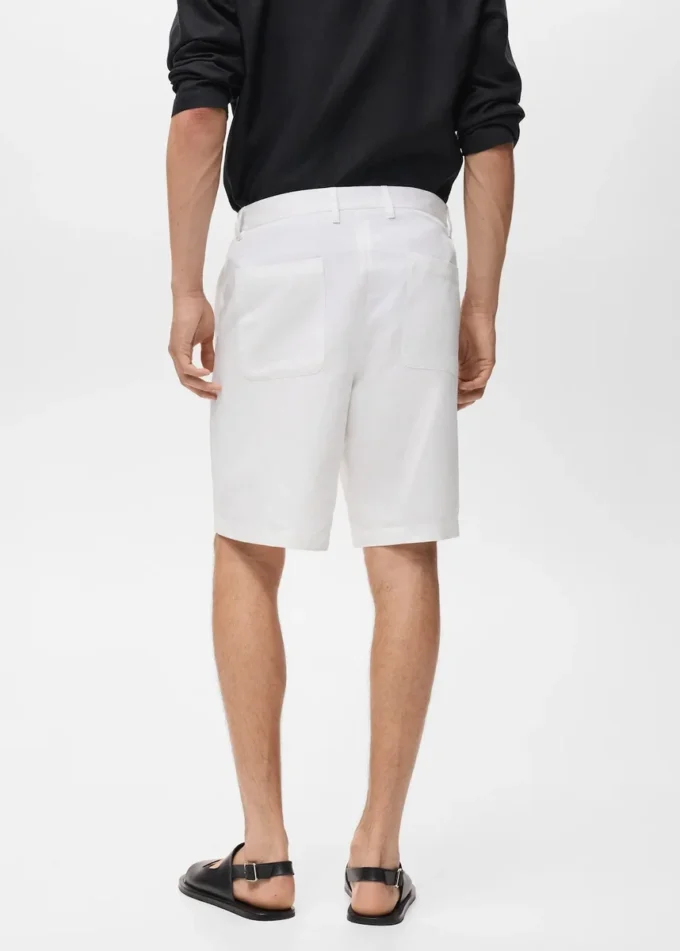 Shorts aus Leinenmischgewebe mit elastischem Bund Shorts aus Leinenmischgewebe mit elastischem Bund