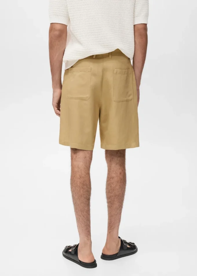 Shorts aus Leinenmischgewebe mit elastischem Bund