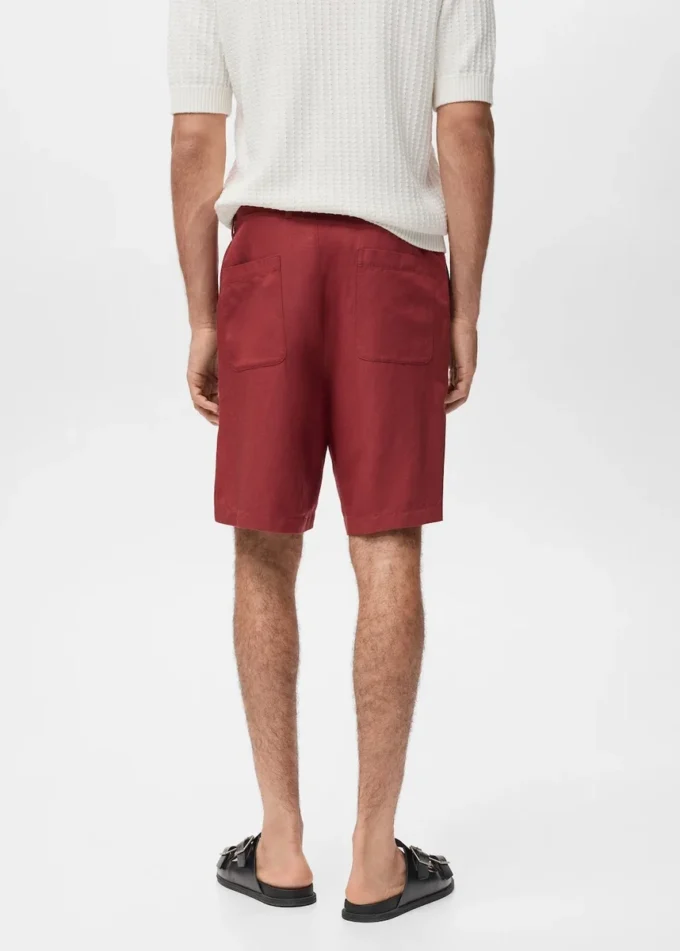 Shorts aus Leinenmischgewebe mit elastischem Bund