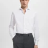 Slim-Fit-Anzug aus Twillgewebe mit Hemd-Manschettenknöpfen