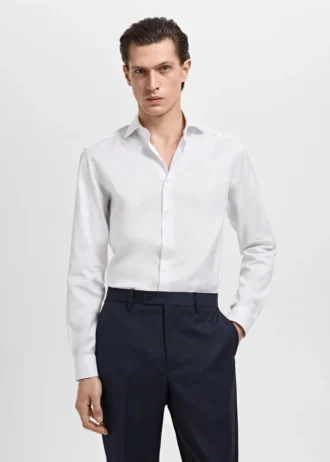 Slim-Fit-Anzughemd aus Baumwolle