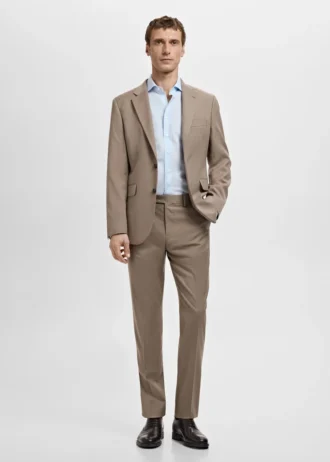 Slim-Fit-Anzughemd aus Baumwollpopeline