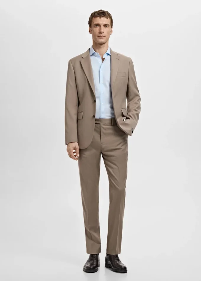Slim-Fit-Anzughemd aus Baumwollpopeline Slim-Fit-Anzughemd aus Baumwollpopeline