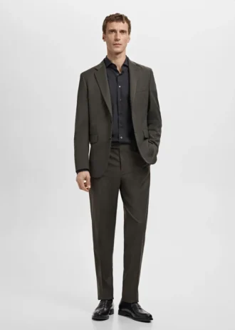 Slim-Fit-Anzughemd aus Baumwollpopeline