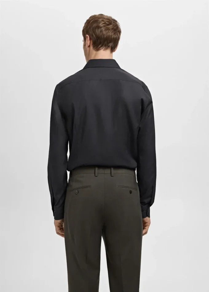 Slim-Fit-Anzughemd aus Baumwollpopeline Slim-Fit-Anzughemd aus Baumwollpopeline