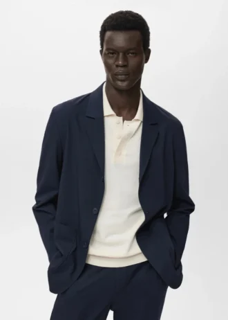 Slim-Fit-Anzugjacke mit Taschen