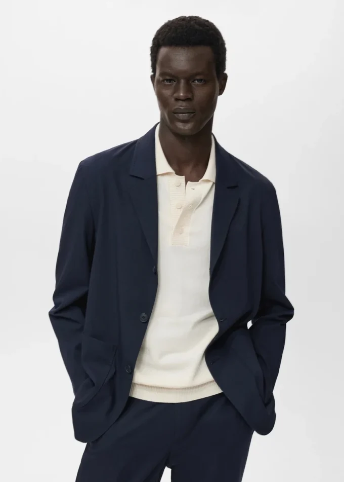 Slim-Fit-Anzugjacke mit Taschen Slim-Fit-Anzugjacke mit Taschen