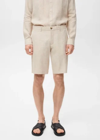 Slim Fit Bermudashorts aus 100 % Leinen