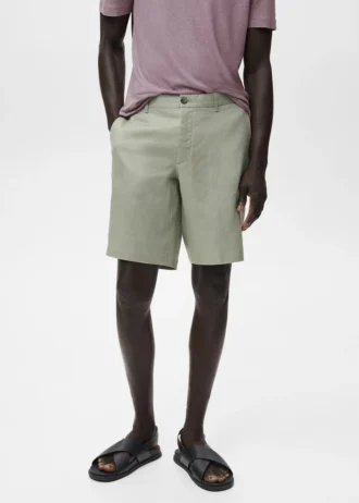 Slim Fit Bermudashorts aus 100 % Leinen
