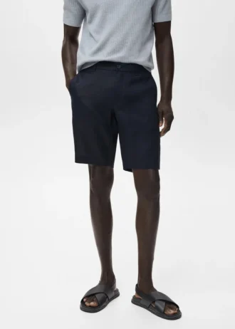 Slim Fit Bermudashorts aus 100 % Leinen