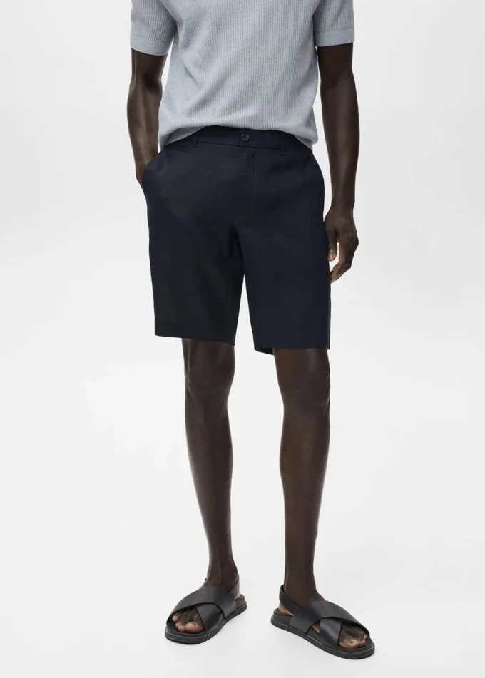 Slim Fit Bermudashorts aus 100 % Leinen