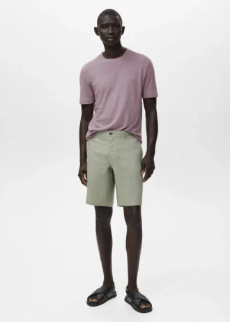 Slim Fit Bermudashorts aus 100 % Leinen