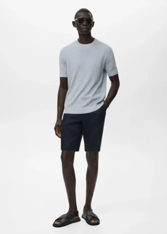 Slim Fit Bermudashorts aus 100 % Leinen