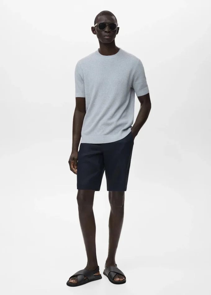 Slim Fit Bermudashorts aus 100 % Leinen
