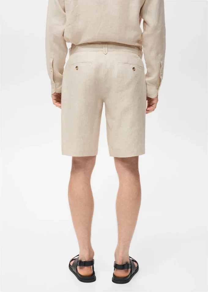 Slim Fit Bermudashorts aus 100 % Leinen