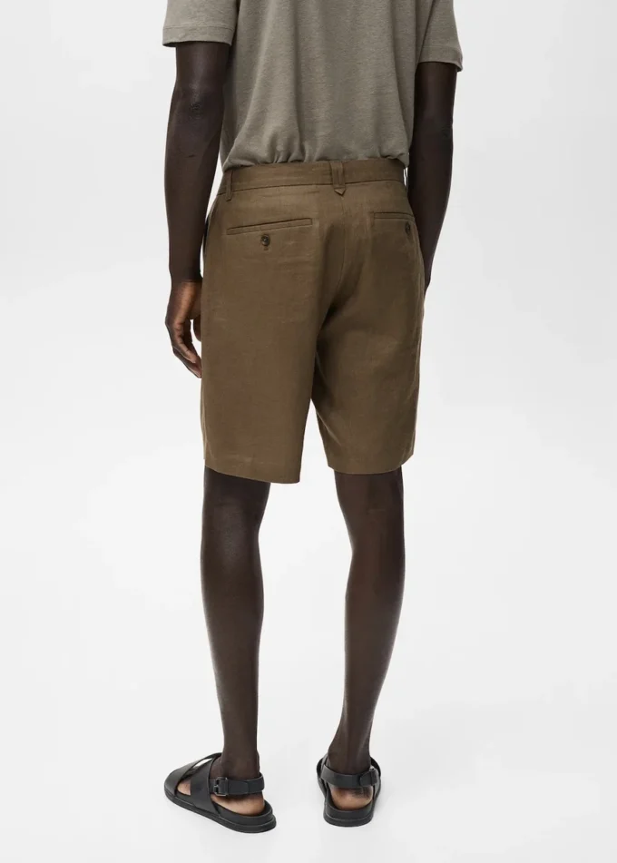 Slim Fit Bermudashorts aus 100 % Leinen