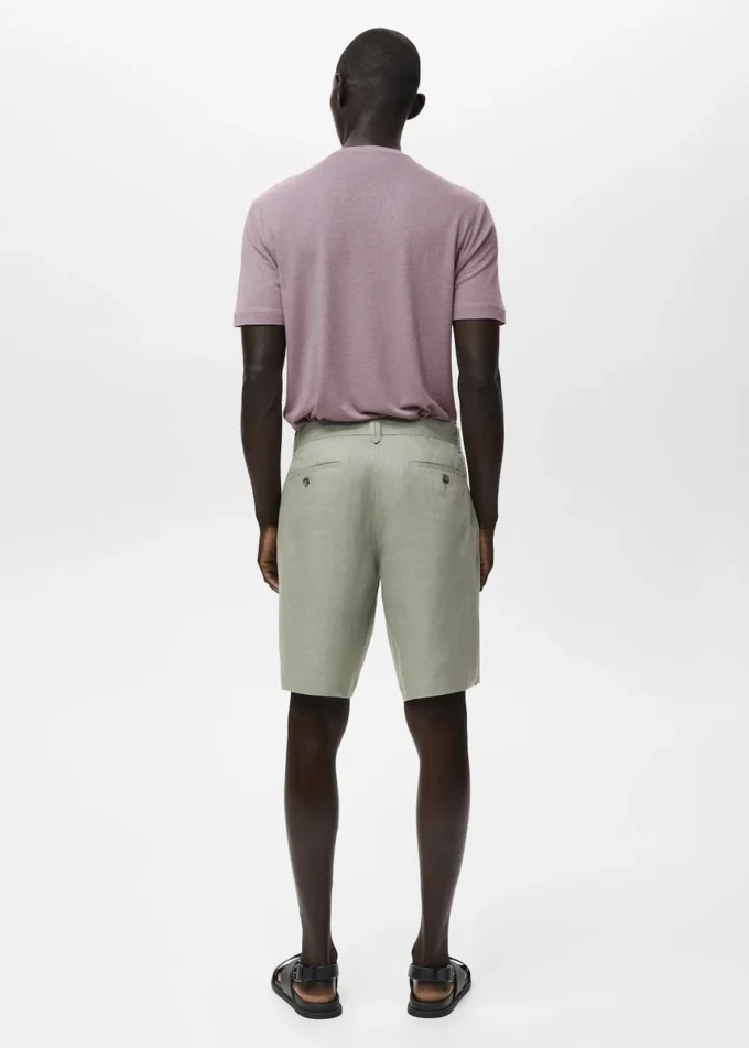 Slim Fit Bermudashorts aus 100 % Leinen