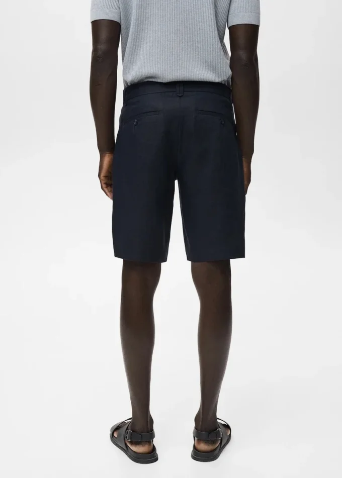 Slim Fit Bermudashorts aus 100 % Leinen