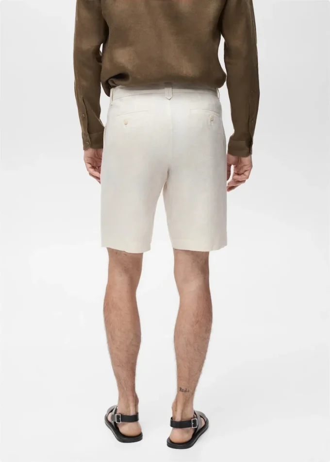 Slim Fit Bermudashorts aus 100 % Leinen Slim Fit Bermudashorts aus 100 % Leinen