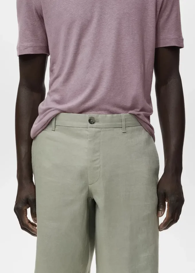 Slim Fit Bermudashorts aus 100 % Leinen