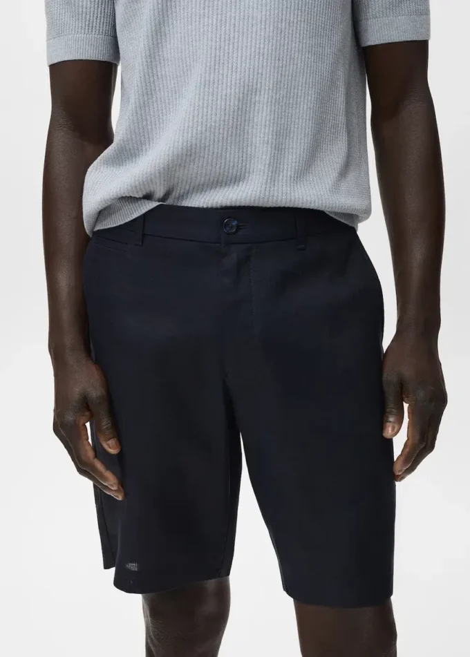 Slim Fit Bermudashorts aus 100 % Leinen