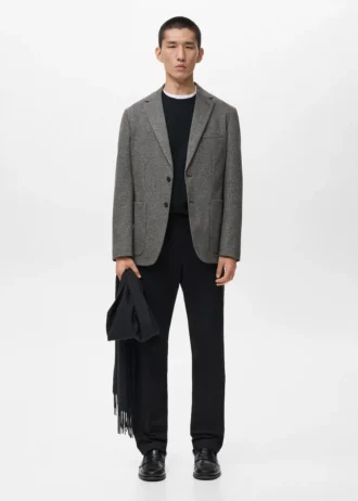 Slim Fit Blazer mit Mikrostruktur