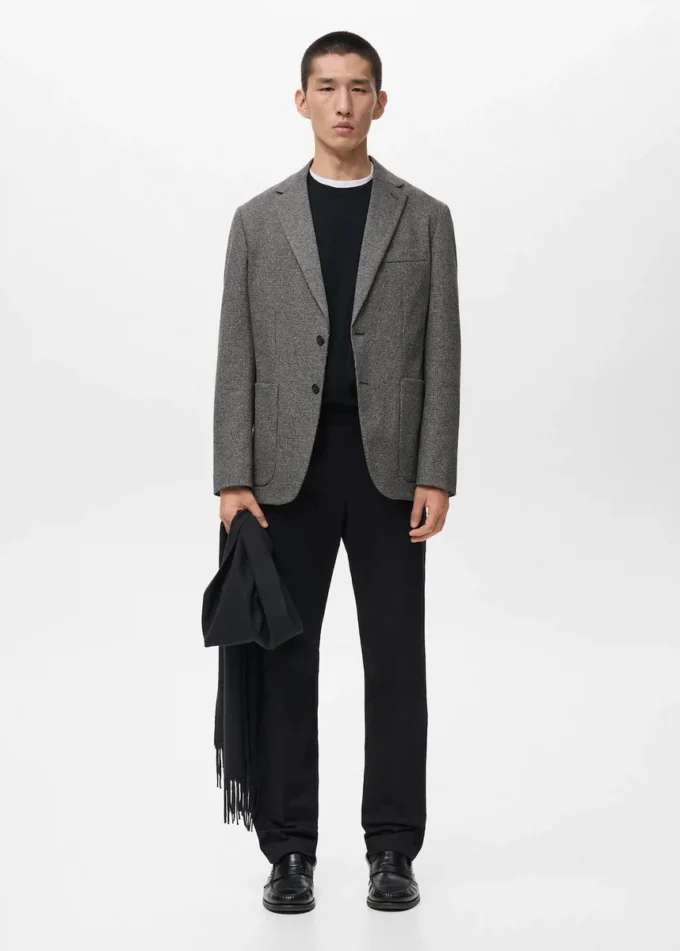 Slim Fit Blazer mit Mikrostruktur Slim Fit Blazer mit Mikrostruktur