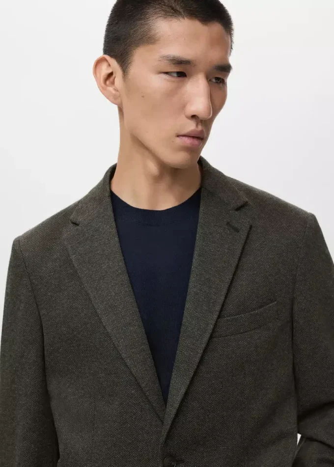 Slim Fit Blazer mit Mikrostruktur Slim Fit Blazer mit Mikrostruktur
