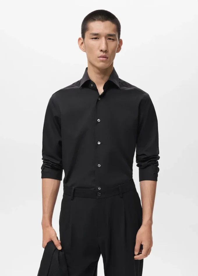 Slim-Fit-Hemd aus 100 % Baumwolle