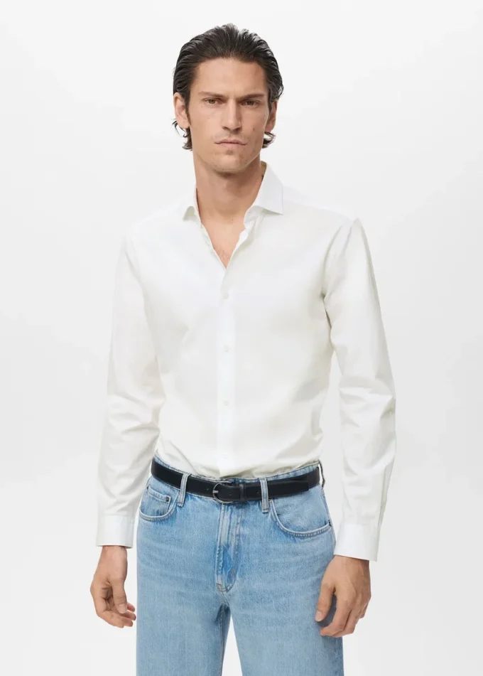 Slim-Fit-Hemd aus 100 % Baumwolle
