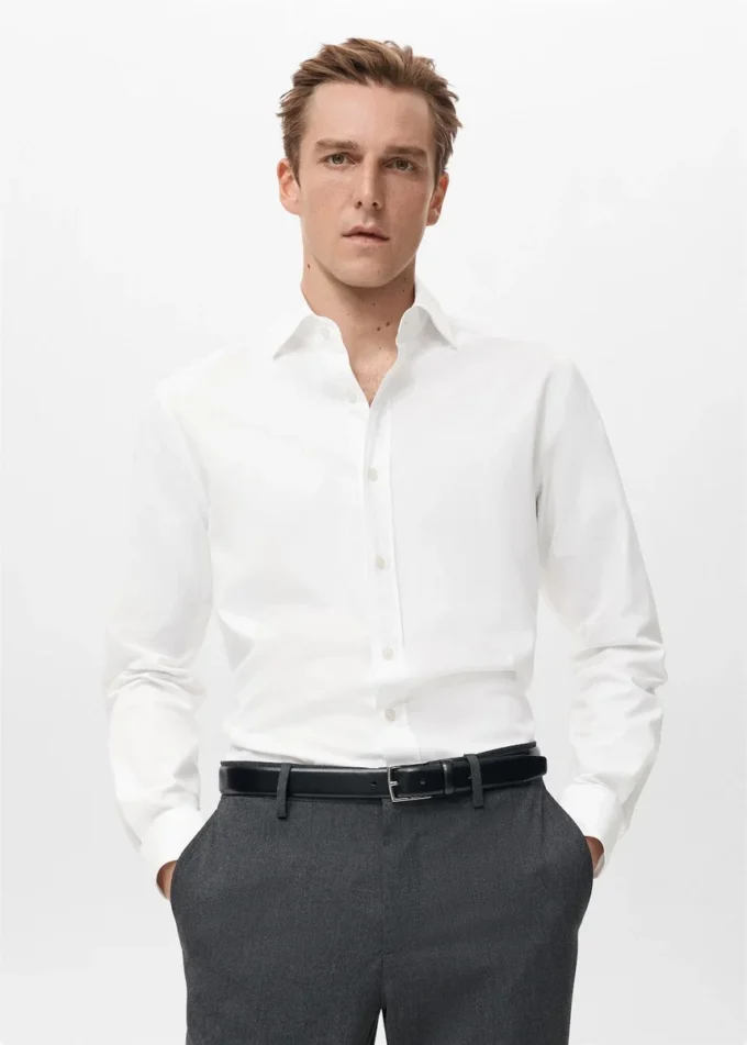 Slim-Fit-Hemd aus 100 % Baumwolle