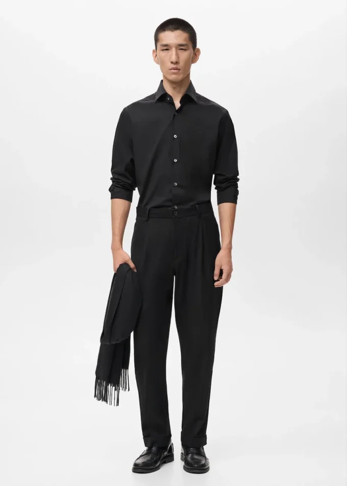 Slim-Fit-Hemd aus 100 % Baumwolle