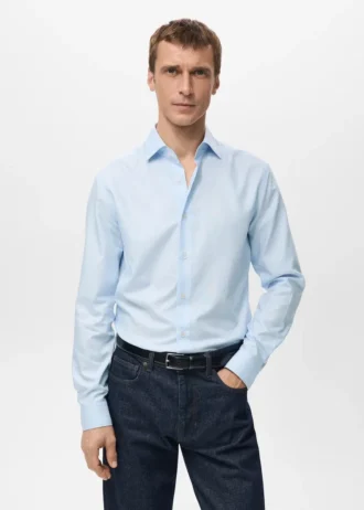 Slim Fit-Hemd aus 100 % Baumwolle mit Streifenmuster