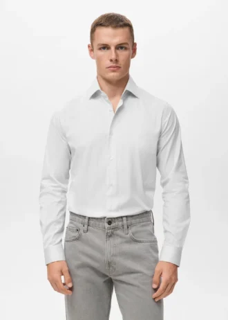 Slim-Fit-Hemd aus 100 % Baumwolle mit Streifenmuster