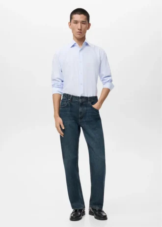 Slim-Fit-Hemd aus 100 % Baumwolle mit Streifenmuster