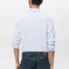 Slim-Fit-Hemd aus 100 % Baumwolle mit Streifenmuster Slim-Fit-Hemd aus 100 % Baumwolle mit Streifenmuster