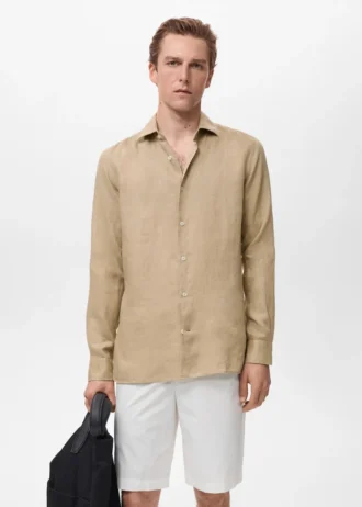 Slim-Fit-Hemd aus 100 % Leinen